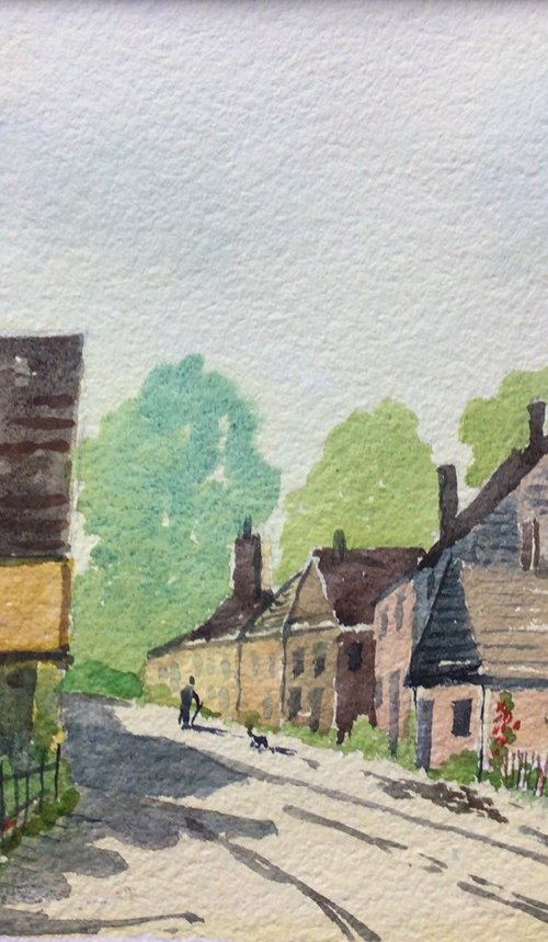 A Kentish village, painting. by Julian Lovegrove Art