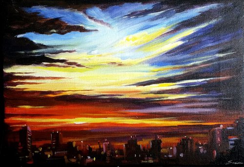 City Sunset IV by Samiran Sarkar