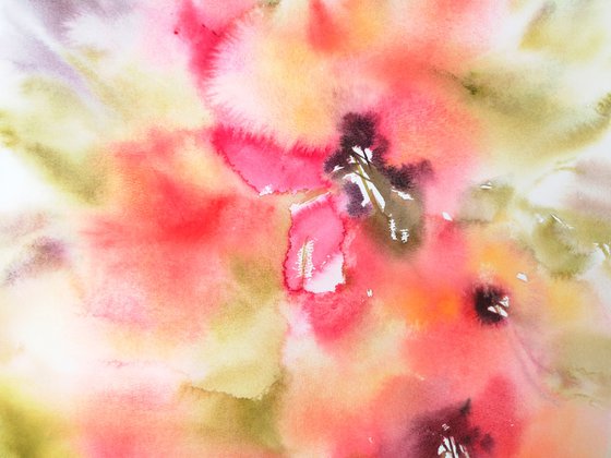 Red abstract flowers