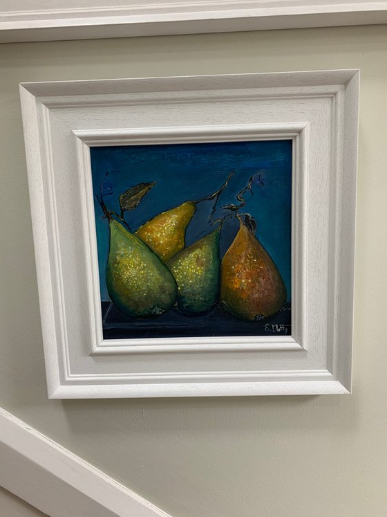 Pears in blue