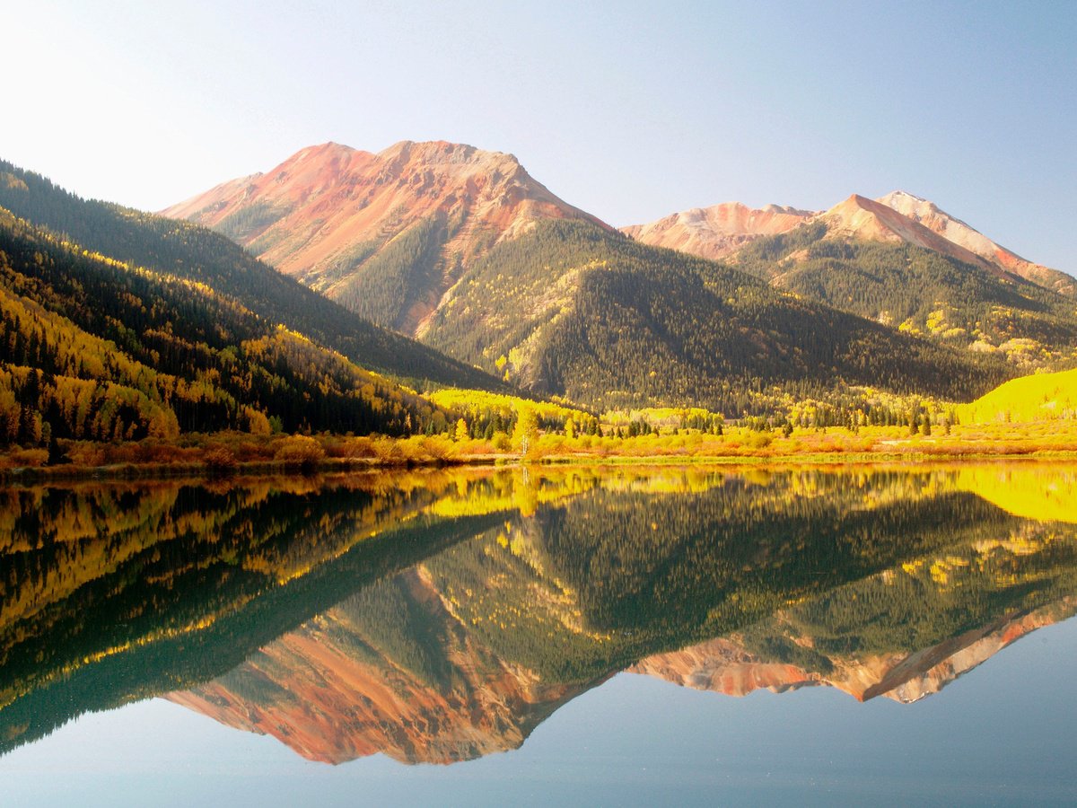 Photorealistic Landscape Photograph By Alex Cassels, 24 X 17, Crystal Lake And Red Mountain, Original Artwork