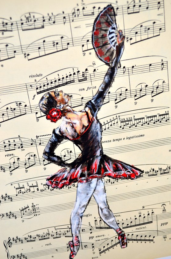 Ballerina XL- Vintage Music Page, GIFT idea