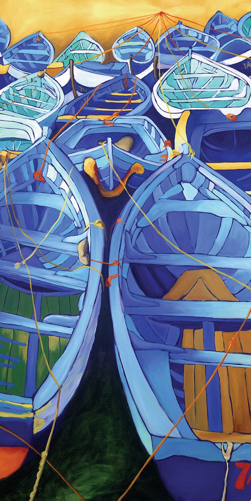 Blue Boats of Essaouira by Grant Pecoff