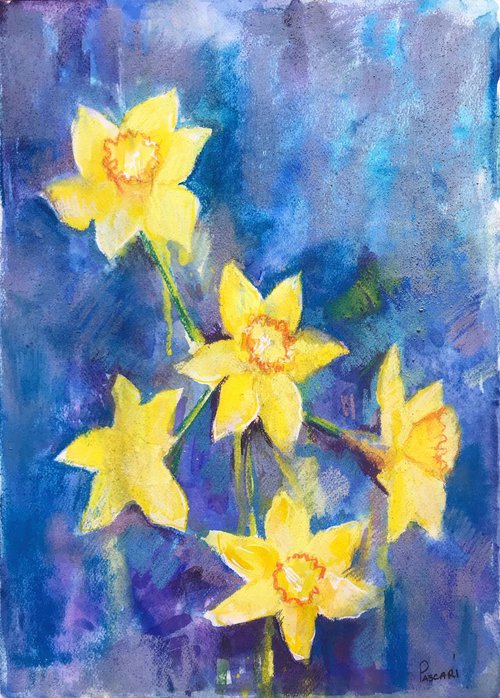 Narciss-original pastel.33x48cm by Olga Pascari