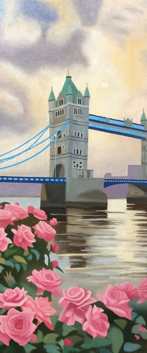 Tower Bridge With Roses by Jill Ann Harper