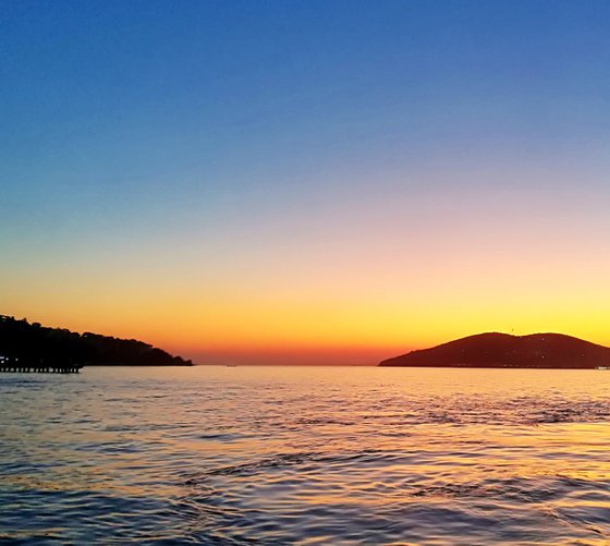 Sunset and Ferry Boat