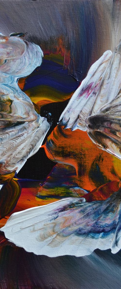 Angel wings  - abstract palette knife painting ready to hang by Isabelle Vobmann