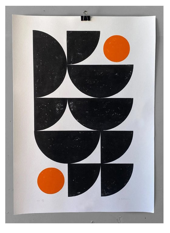 Vintage Circles - Original Block Print