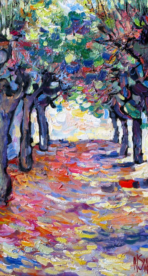 The magic of color in the old alley. by Nikifor Swiristuhin