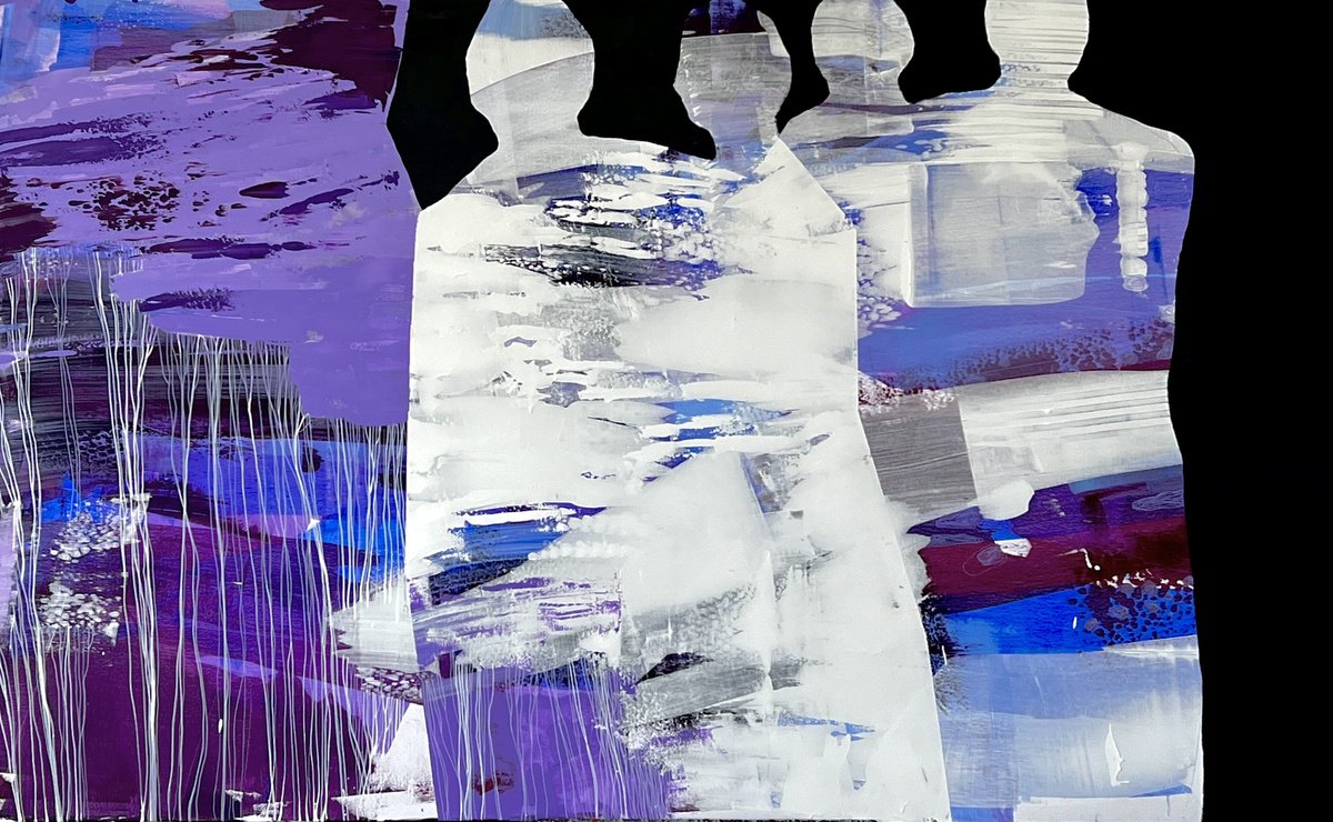 Abstract Oil Painting By Elizaveta Pugacheva, 79 X 47, Family Album, Original Artwork