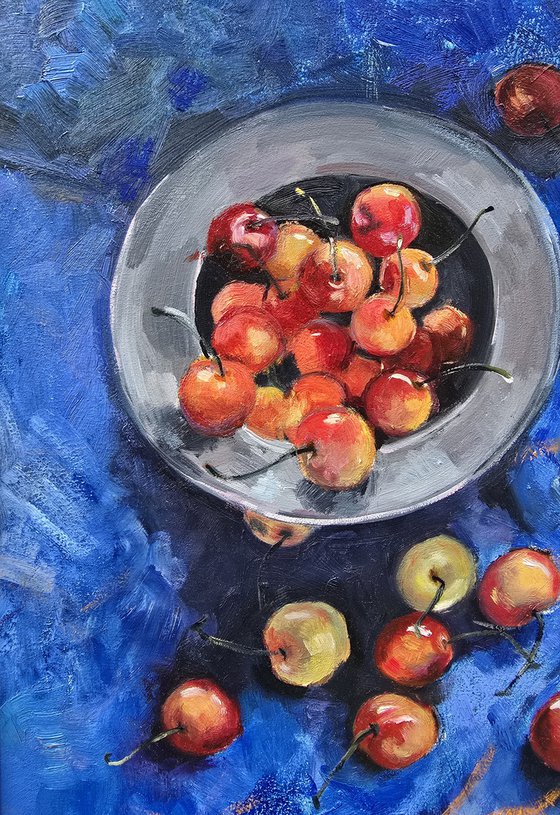 Cherries on Blue
