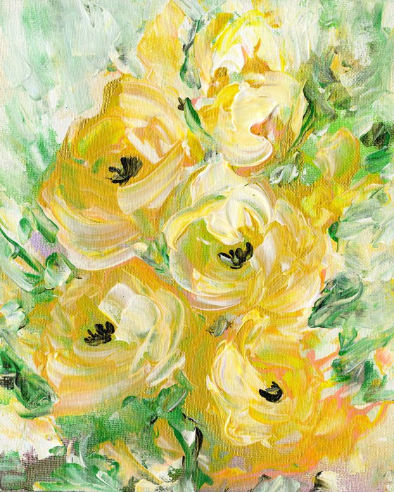 Floral Melody 36 - Floral Abstract Painting by Kathy Morton Stanion