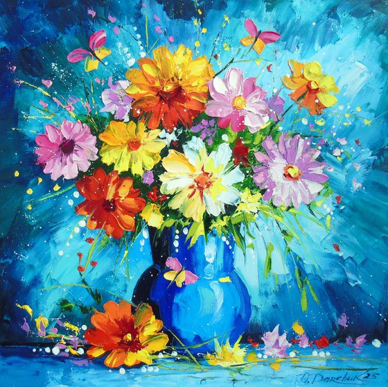 Bouquet flowers in a vase