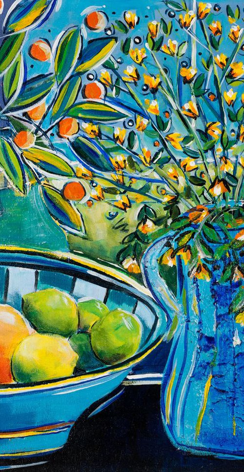 CITRUS FRUITS IN BLUE by Diana Aungier-Rose