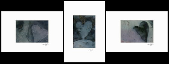 Heart Collection 6 - 3 Small Matted paintings by Kathy Morton Stanion