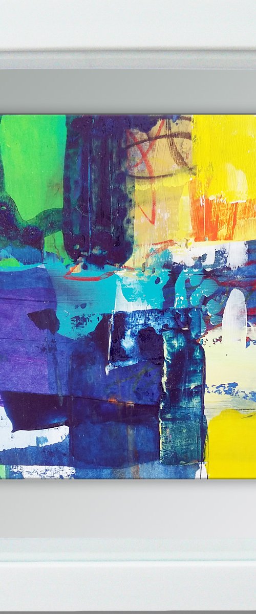 Framed ready to hang original abstract  - colours #17 by Carolynne Coulson