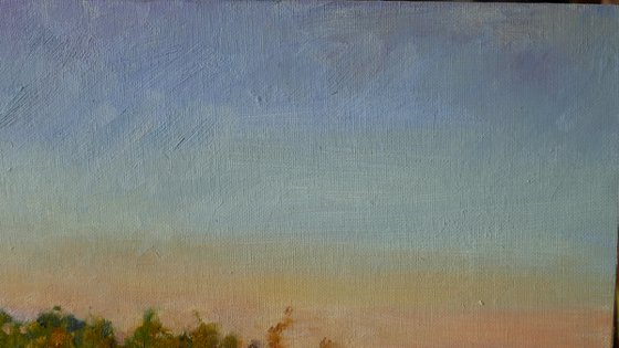 The autumn sunset - sunset landscape painting