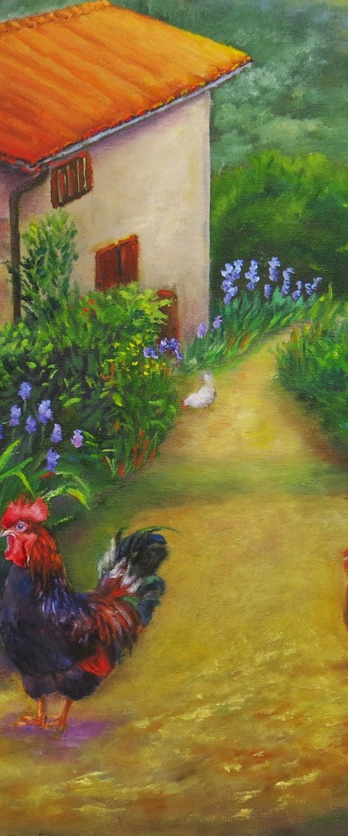 Rooster`s Day Out by Maureen Greenwood