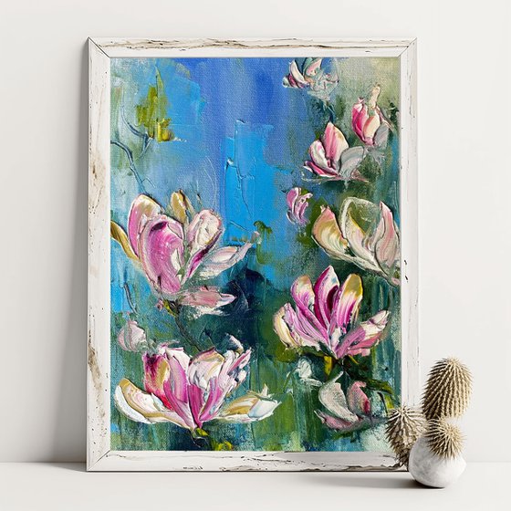 Magnolia Blossom Oil Art