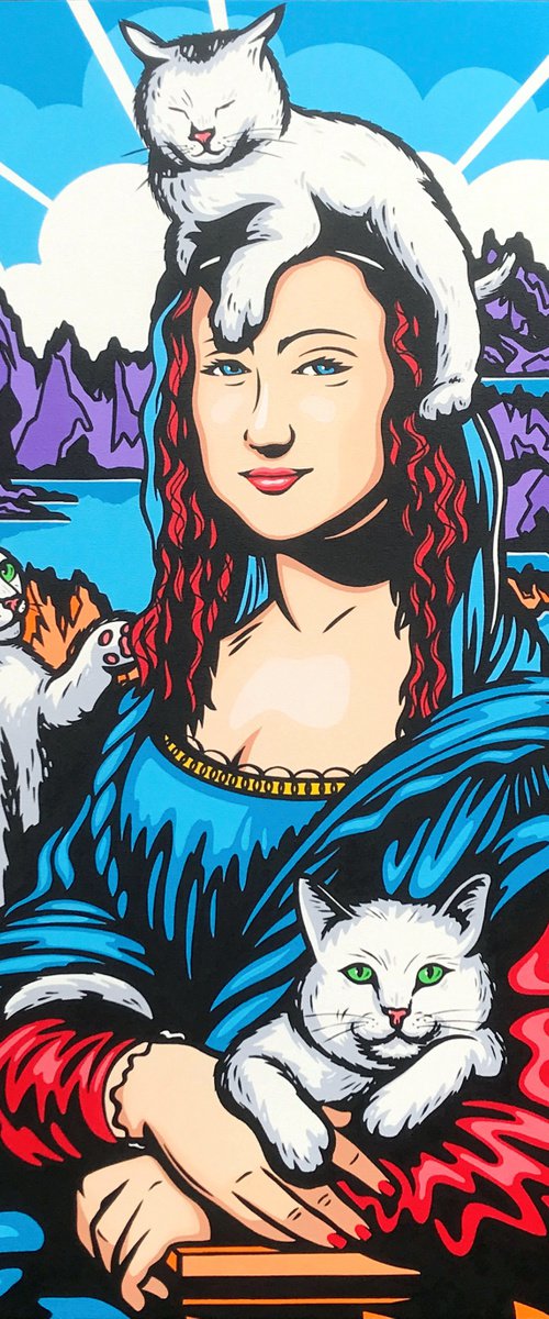 Mona Lisa With Her Cats by Jamie Lee