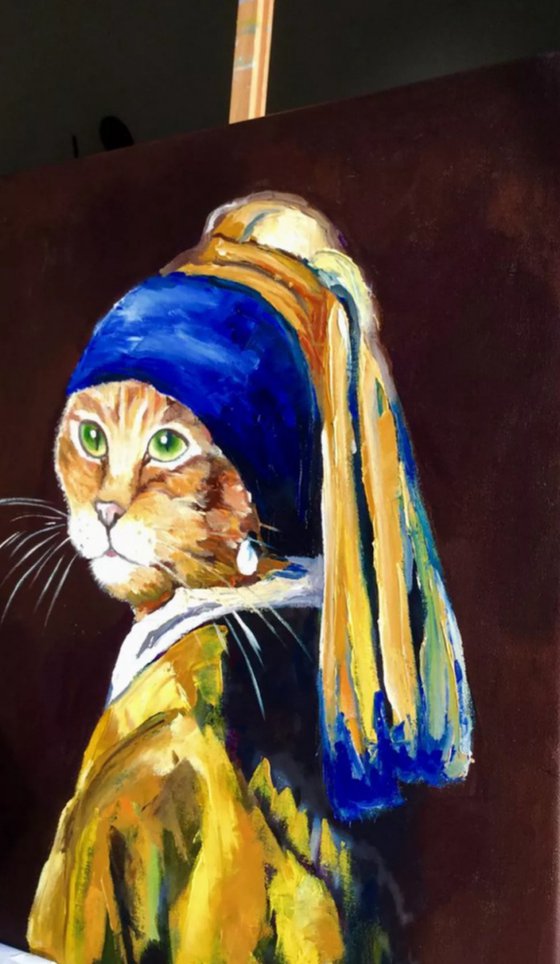 Cat with the pearl earring