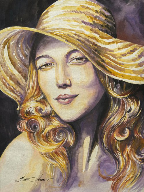 Woman with hat by Eve Mazur