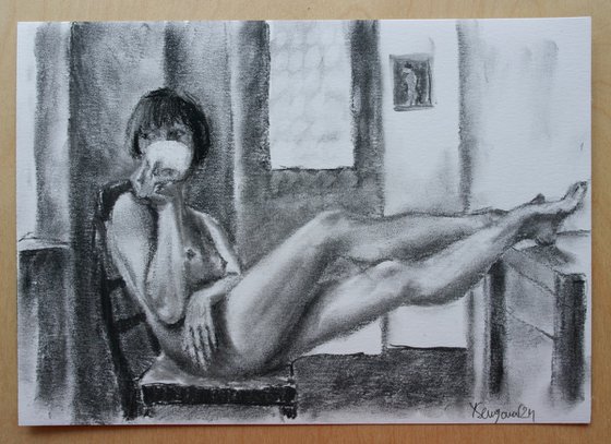 Female Figure 34 Charcoal Sketch