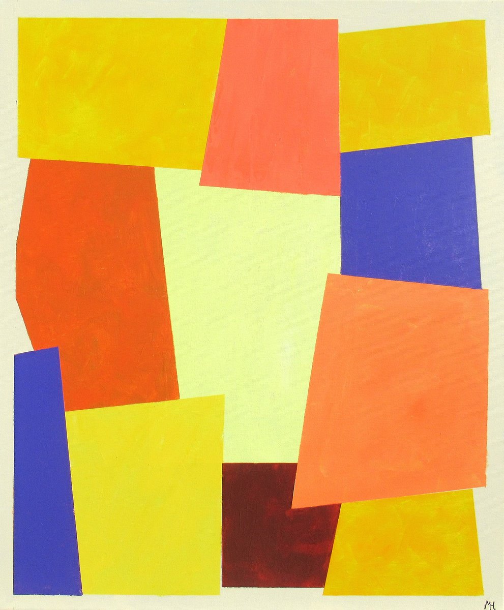 Abstract Acrylic Painting By Megha Hendrick., 20 X 24", Composition. Aspects #1., Original Artwork