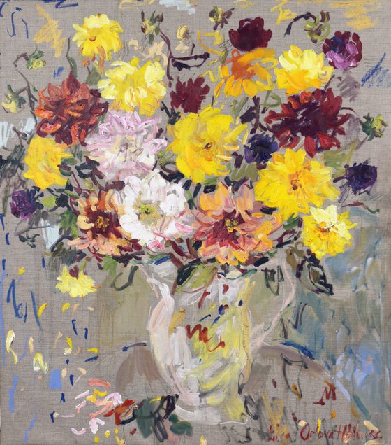 Colourful dahlias