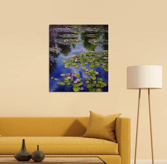 "Pond with water lilies"