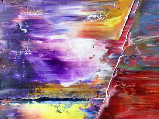 "Seeing All The Angles" - FREE USA SHIPPING - Original PMS Abstract Triptych Oil Paintings On Canvas - 64" x 24"