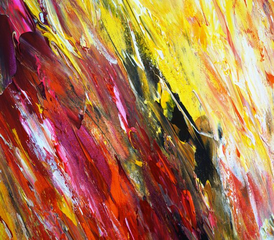 Yellow Red Abstraction XL 1