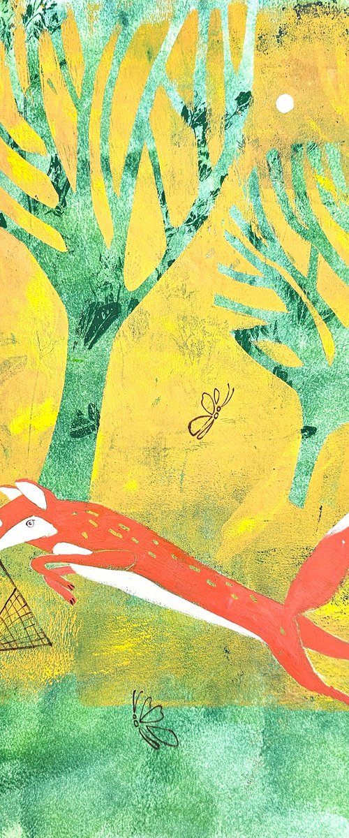 Yellow day for fox by Irina Plaksina