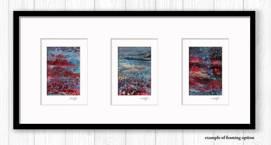 Abstract Dreams Collection 7 - 3 Small Matted paintings by Kathy Morton Stanion