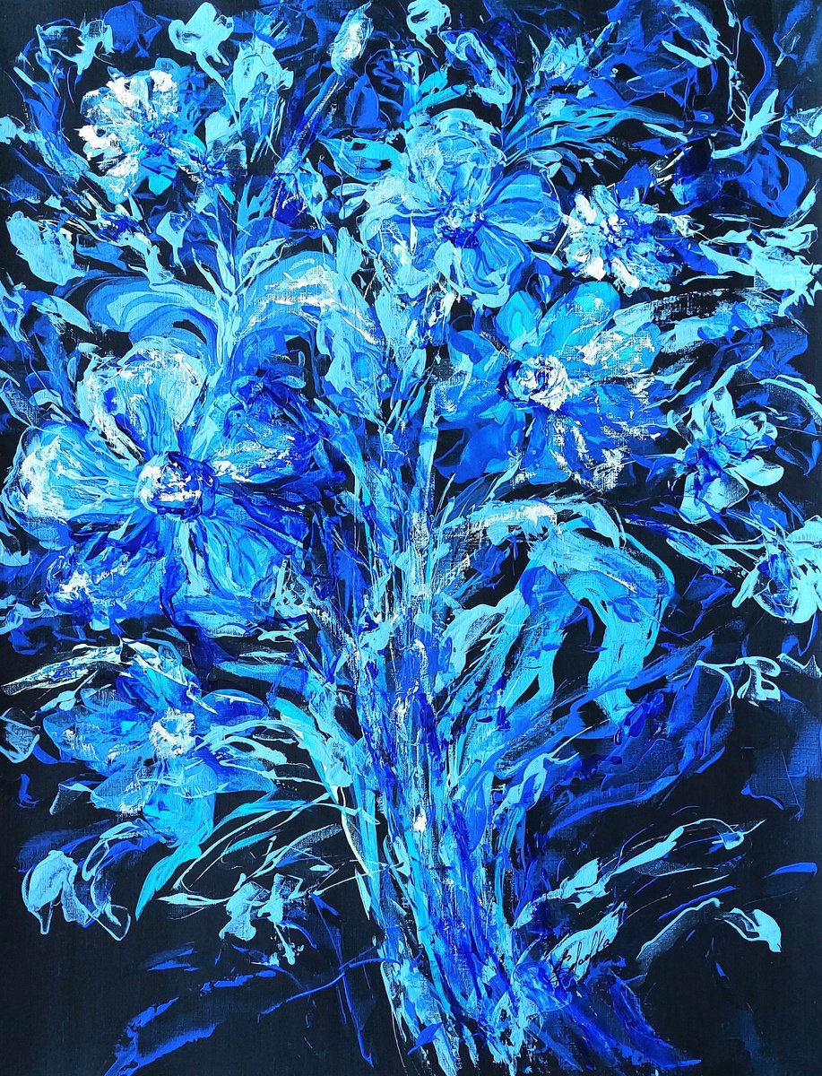 Garden In Blue 4 By Katia Solodka, 20 X 26, Artwork For Sale On Artfinder