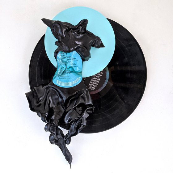 Vinyl Music Record Sculpture - "Welcome to my World, Angel"