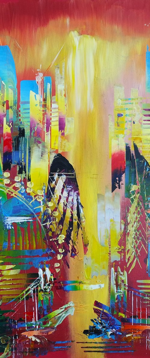 City London Sunset Abstract 667 by Eraclis