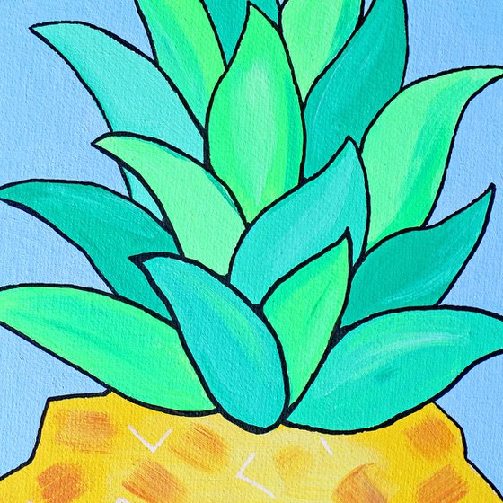 Pineapple Pop Art Painting On Canvas