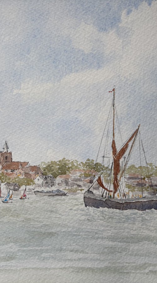 Thames Barge approaching Maldon, Essex by Noel Sawyer