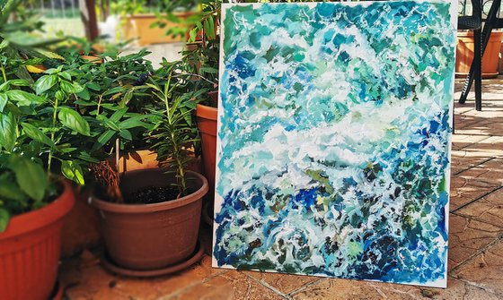 Ocean oil art, Sea oil painting, Seascape paintin