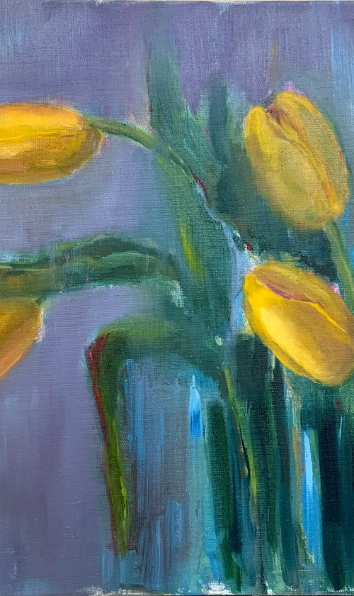 Five Yellow Tulips by Juliya Povkh