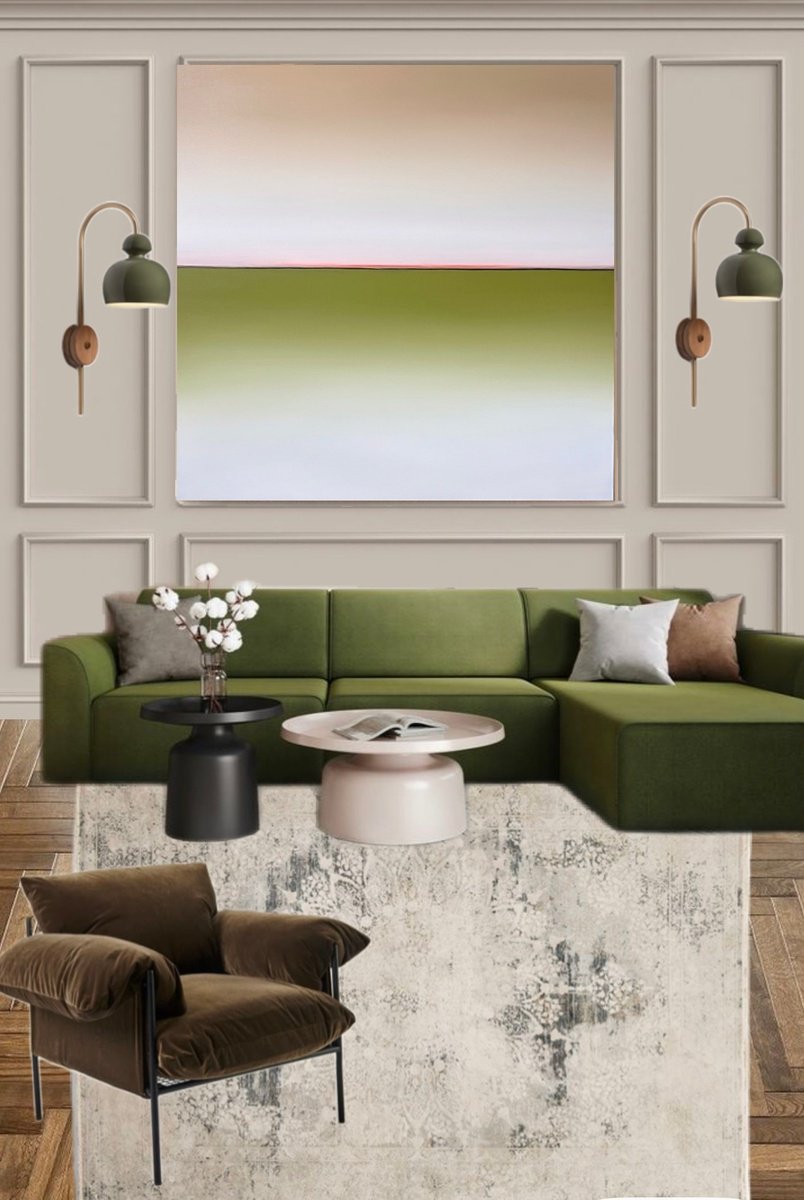 Surrealistic Landscape Oil Painting By Larissa Uvarova, 39 X 39", Horizon Of Emotions #110, Original Artwork