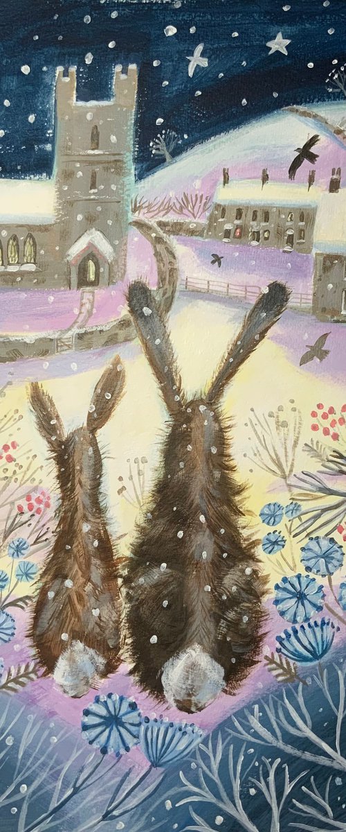 Winter Hares by Mary Stubberfield