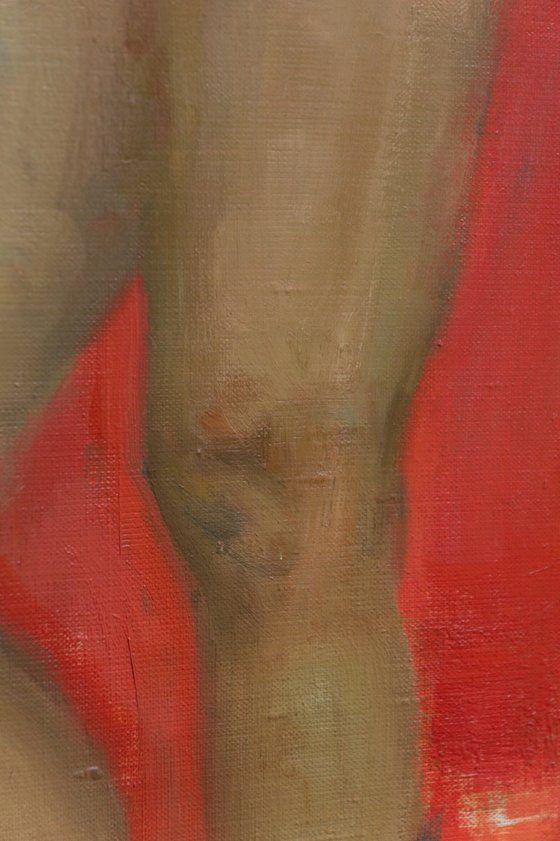 Nude on red