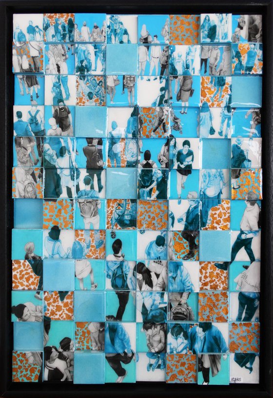 “Families 3D Squares Blue II”