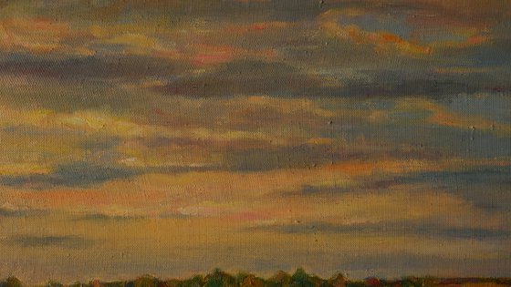 Sunset - sky landscape painting