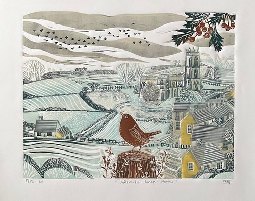 Watchful Wren (Winter) by Alison  Headley