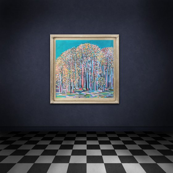 Autumn forest / 90 x 90 x 0,1 cm