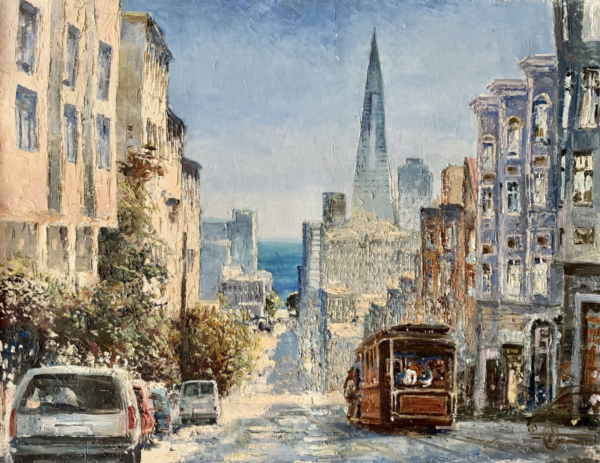 Impressionistic Landscape Oil Painting By Irina Alexandrina, 24 X 18, San Francisco., Original Artwork