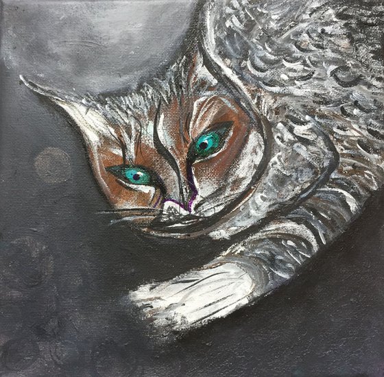 Cat Love Acrylic Art Small Paintings Gift Ideas Cat Portraits Animal Art Animal Portraits Beautiful Art For Sale Free Delivery